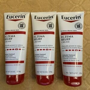 Eucerin Eczema Relief Body Cream for Dry Skin Unscented 8 oz / 226 g (3 PACK)